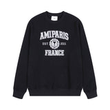 Ami aheoinesweatshirt round neck heartembroiderlooselong sleevestopscasualcouplefall and winteramerican style