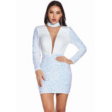Women's Evening Gown Sexy Retro Long Sleeve Sequins Dress Gown