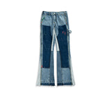 MIJKO Mens Vintage Pants Patch Beggar Jeans