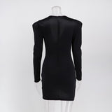 Women Evening Gown Sexy V-neck Spring and Autumn Long Sleeve Party Dress