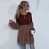 Women Knitted Sweater Autumn Crew Neck Long Sleeve