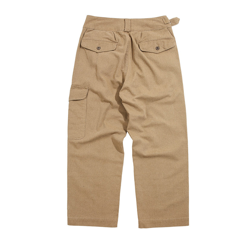 Men Sweatpants Solid Color Multi-Pocket Cargo Pants Baggy Straight Trousers Loose Casual Pants