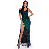 Women's Evening Gown Sexy Retro off-the-Shoulder Sequins Dress Dress
