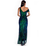 Women's Evening Gown Sexy Retro off-the-Shoulder Sequins Dress Dress