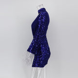 Women's Evening Gown Sexy Retro Long Sleeve Sequins Dress Gown