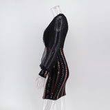 Women Evening Gown Sexy Casual Mesh Stitching Sequins Dress