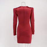 Women Evening Gown Sexy V-neck Spring and Autumn Long Sleeve Party Dress