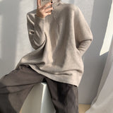 Women Winter Knitted Sweater Loose High Collar Knitted Sweater Top 8t8107