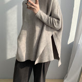Women Winter Knitted Sweater Loose High Collar Knitted Sweater Top 8t8107