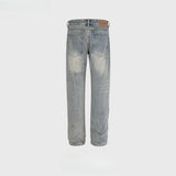 MIJKO Men's Vintage Pants MIJKO Spliced trousers men's and women's washing water high street trendy jeans