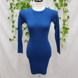 Women Dresses round-Neck Long-Sleeved Dress Sexy Hip Skirt