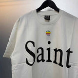 SAINT MICHAEL Vintage T Shirt Rainbow Apple Print Loose Short Sleeve