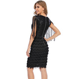 Women's Evening Gown Sexy Tassel Stitching Sequins Dress Dress
