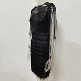 Women's Evening Gown Sexy Tassel Stitching Sequins Dress Dress
