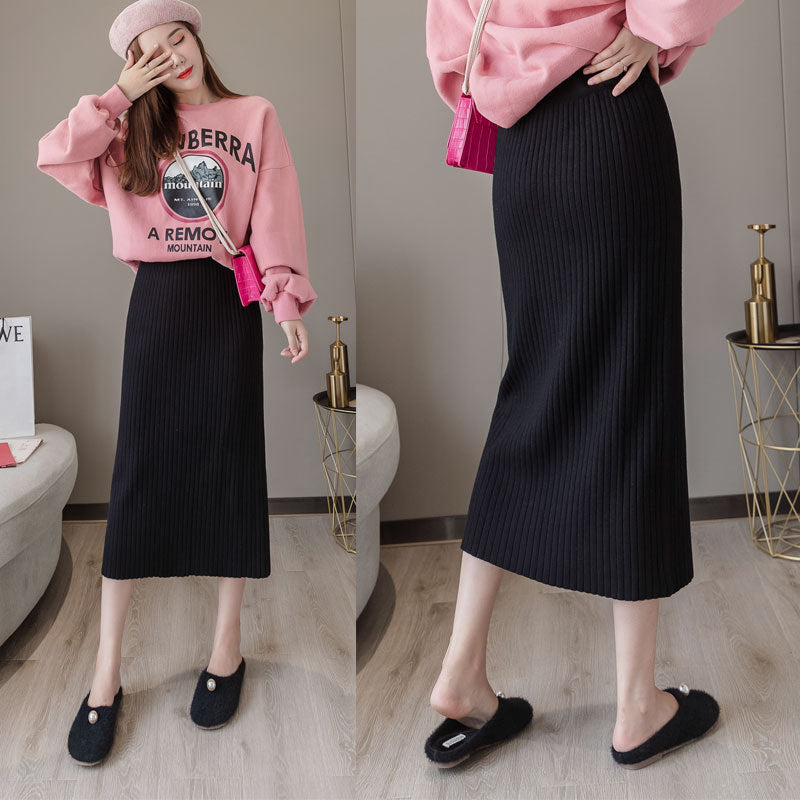 Women Knitted Skirt Straight Dress
