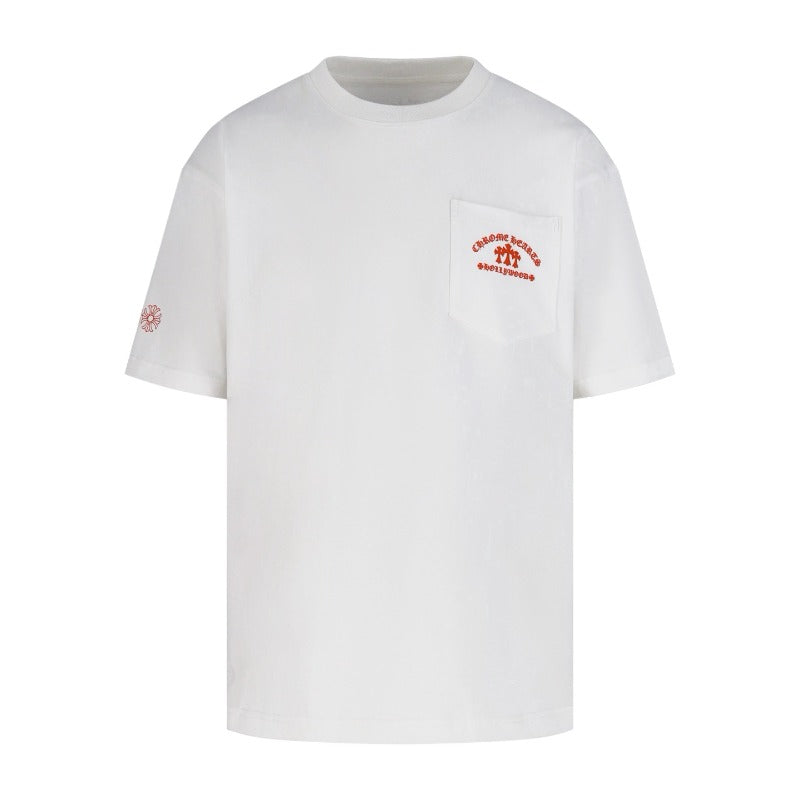 Ch hip-hop t shirts high streetch short sleeve sanskrit orange letterprinting short sleeve loosecasualamerican short sleeve couple