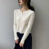 Women Cardigan Sweater Fall V-neck Cardigan Casual Sweater Slim Top 8t8111