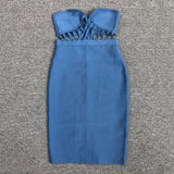 Women Evening Dress Summer Sexy Hollow out Bandage One-Piece Dress