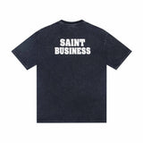 saint m t shirts s.m. foamed letter graphic crew neck short sleeve tee