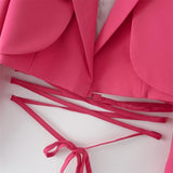 Women Suits Spring and Autumn Suit Sexy Long Sleeve Slim Fit Midriff-Baring Bandage Small Top