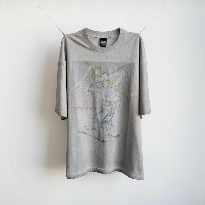 saint m t shirts s.m. "ex machina" love graphic crew neck short sleeve tee