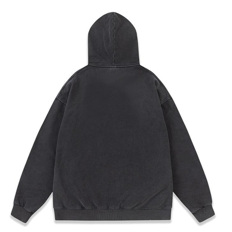 Vetements Hoodie Autumn and Winter Washed and Worn Hollow Embroidered Letters Loose Hooded Sweater