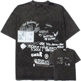 Hip-hop t shirts american high street half-sleeved washed retro distressed short-sleeved t-shirttrendytopst
