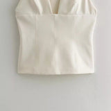 Women Tops Summer V-neck Slim Top Slim Vest