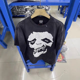 saint m t shirts s.m skull letter graphic crew neck pullover short sleeve t-shirt