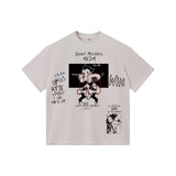 Customizable saintmichaelmedm astro boy graffiti short sleeve t-shirt - washed, distressed, heavyweight, oversized american style