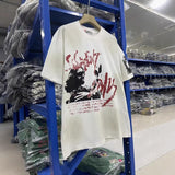 saint m t shirts s.m. rockabilly american vintage crew neck drop shoulder washed distressed short sleeve tee