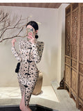 Women Maxi Dress Autumn Winter Retro Gold Velvet Sheath Cheongsam Long Sleeve Dress