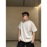Ch hip-hop t shirts ch short-sleeved sanskrit letter patch embroiderloosecasualpure cotton american heavy weight short-sleeved