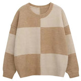 Women Knitted Pullover Winter Loose Retro Knitted Top