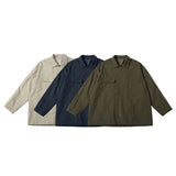 Unisex Jacket Vintage Workwear with Pocket Jacket Men Baggy Coat