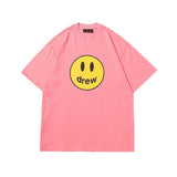 Drew house tshirt r collection d@ew smiley face letter print crew neck pullover short sleeve wholesale single piece