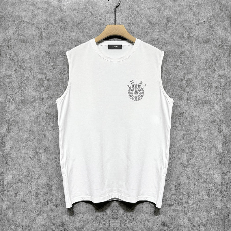 Amiri tank top dotted lotus printing