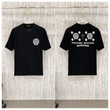 Ch hip-hop t shirts ch cro correct version summerbest selling cross sanskrit horseshoe front and rear patch embroider short-sleeved t-shirt