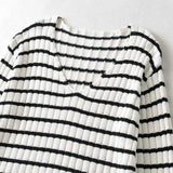 Women Sweater Knitwear Autumn and Winter Striped Sweater Pullover plus Size Loose round Neck Sweater
