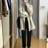 Women Knitted Cardigan Vintage Sweater Coat Cardigan Loose Long Knitted Top