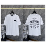 Ch hip-hop t shirts high version ch heavy industry hot diamond horseshoe sanskrit letter cross loosecasualamerican style heavy weight
