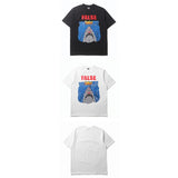 Hip-hop t-shirts: american spring/summer high street style, short-sleeve, unique shark print, loose fit, casual sports t-shirt
