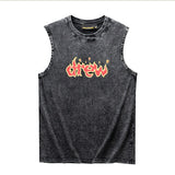Drew house tshirt r d@ew flame letter heavyweight washed tank top