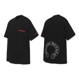 Ch hip-hop t shirts ch croo short-sleeved sanskrit horseshoe printingloosecasualpure cotton american heavy weight short-sleeved casualcouple