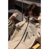 Unisex Jacket Shell Jacket Wind-Resist Tool Wind Hooded Jacket