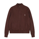 Rl ralph lauren lambswool cardigan - women's warm knitwear, couple's style, loose fit, autumn/winter zip-up turtleneck top
