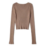 Women Sweater Knitwear Autumn Leisure V-neck Slim Fit Sweater Sweater