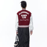 Unisex Jacket Autumn Leather Sleeve Brushed Baseball Uniform