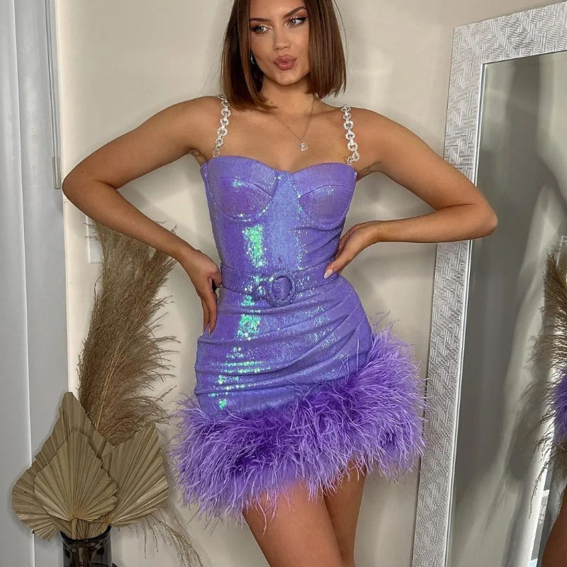 Harlem Night Attire Dress Sexy Tight Dress Sequin Slip Dress