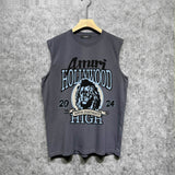 Amiri tank top blue lion printing